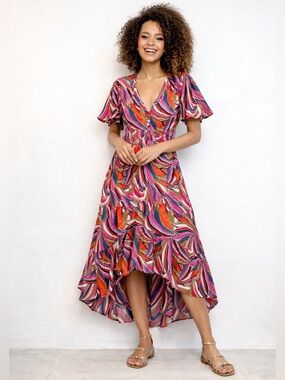 Anthropologie Abel the Label Printed Hi-low Hemline Midi Dress